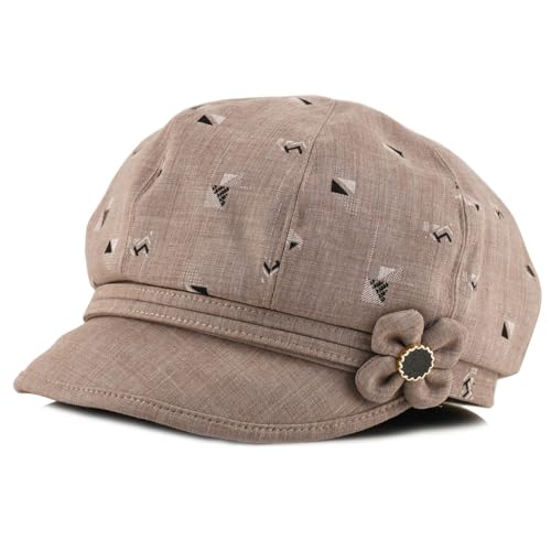 Newsboy Hats for Women - Retro Classic Plaid Hat Fashionable British Irish Beret Cap Girls Vintage Dressy Caps - color: Khaki Floral