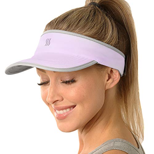 Sport Visor for Women. Sweat‑Wicking Visor for Running, Pickleball, Tennis & Golf. Lightweight & Adjustable Fit - color: Lavender