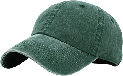 KBETHOS Classic Unisex Cotton Adjustable Low Crown Baseball Cap – Plain Dad Hat - color: Green Pigment Dyed