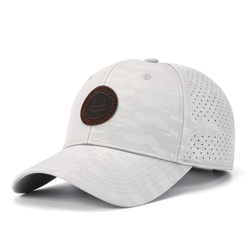 Men's Quick Dry Baseball Cap Original Camouflage Laser Perforated Breathable Golf Ball Caps Curved Brim Structured Hats - color: Green
