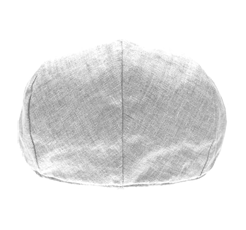 Men's Linen Flat Ivy Gatsby Summer Newsboy Hats - color: Light Grey, size: Large-X-Large