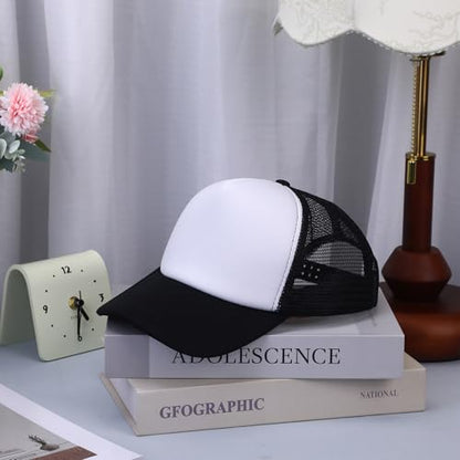 20 Pack Sublimation Trucker Hats Blank DIY Gift Bulk Birthday Party - color: Black