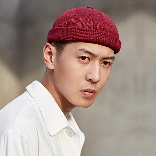 jerague Beanie Hat for Men Women Brimless Cuffed Hat Skullcap Watch Cap Adjustable - color: B1-navy
