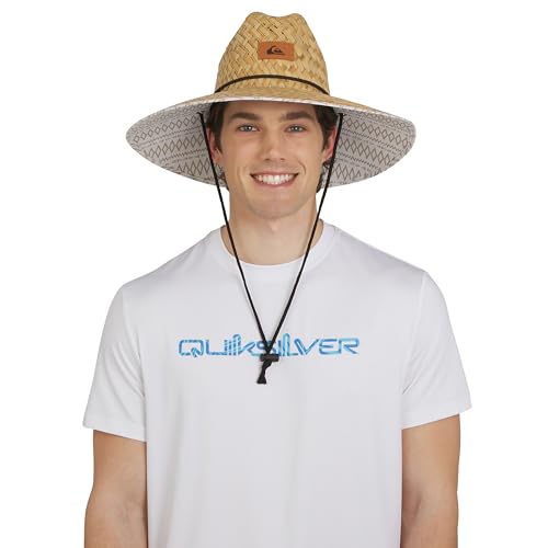 Quiksilver Men's Wide Brim Outdoor Lifeguard Straw Sun Hat - color: Twill, size: Large-X-Large