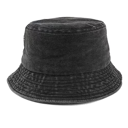 Premium Cotton Bucket Hats,Packable Hats for Men Women,Summer Bucket Hat,Fishing Sun Hats - color: Dark Grey