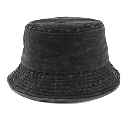 Premium Cotton Bucket Hats,Packable Hats for Men Women,Summer Bucket Hat,Fishing Sun Hats - color: Dark Grey