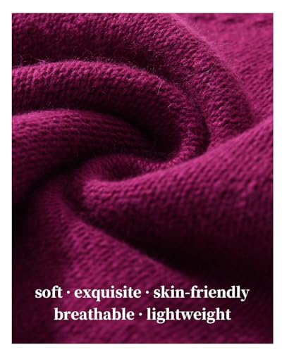 jaxmonoy Slouchy Knit Beanie Hat for Women Winter Soft Warm Ladies Laightweight Slouch Knitted Skull Beanies Cap - color: Fushia