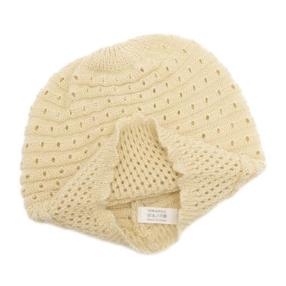 ZLYC Crochet Slouchy Beanie for Women Soft Lightweight Skull Cap - color: Plain Beige