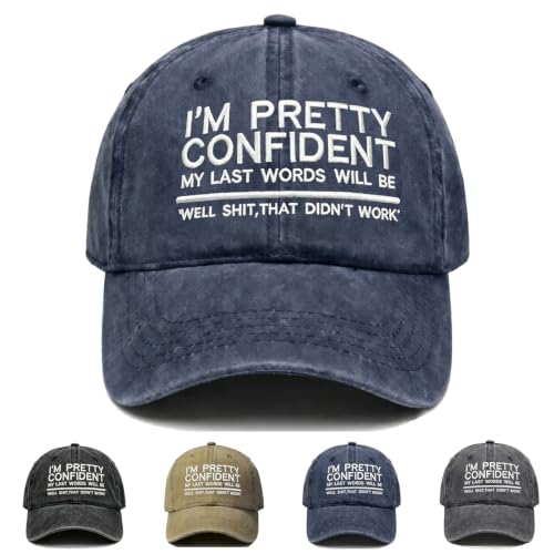 Old & Don't Care Hat, Vintage Distressed Old & Don’t Care Cap, Adjustable Funny Baseball Cap - color: Confident Navy