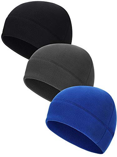 Syhood Winter Warm Skull Cap Soft Fleece Beanie Hat Thick Windproof Watch Cap Skiing Outdoor Warm Colored for Men Women - color: Royal Blue, Black, Gray, size: Medium