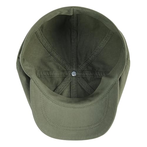 BOTVELA Men's Newsboy Gatsby Hat Cotton Cabbie Cap - color: Army Green, size: 7 1/2