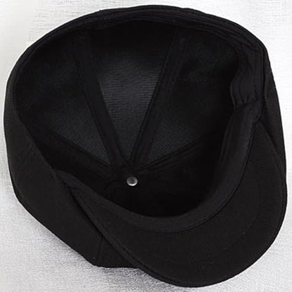 Kids-Boys-Cotton-Newsboy-Cap - Classic Flat Beret Cabbie Hat for Toddler Girls 4-9 Years Old - color: Black