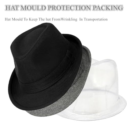 2 Pack Manhattan Fedora Hat for Men Gangster Trilby Vintage Felt Hat