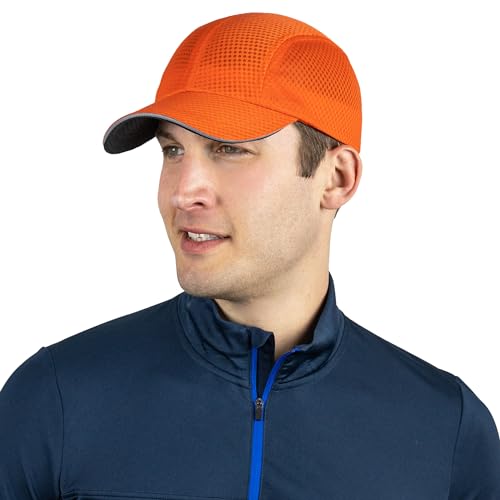 TrailHeads Men's Race Day Running Hat, Quick Dry, Moisture Wicking - color: Orange Peel