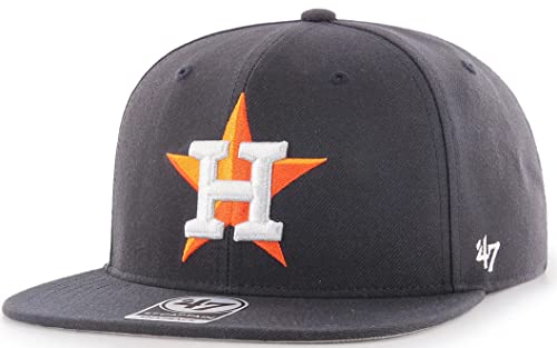 47 MLB Sure Shot Captain Hat Adjustable Structured 6-Panel Snapback Hat Cap, Adult One Size Fits All - color: Houston Astros