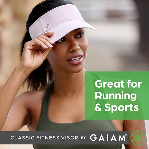 Gaiam Classic Fitness Sun Visor, Moisture-Wicking, Women (White)