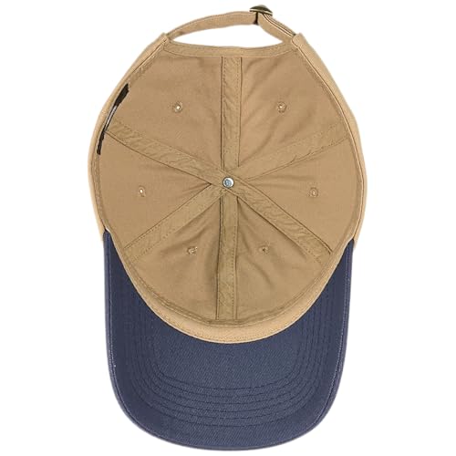 E BY ELIDAN Two Tone Dad Hat, Low Profile Baseball Cap - color: Khaki Navy