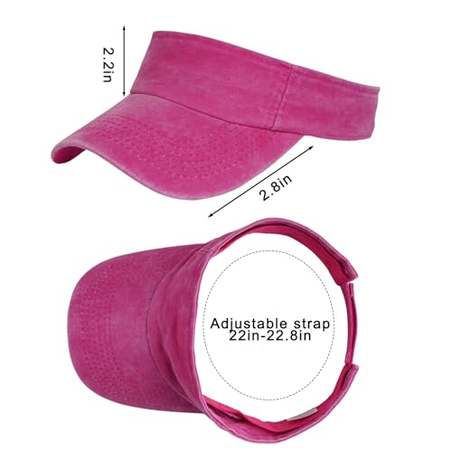 Marrywindix 1 Piece of Sport Wear Athletic Visor Sun Sports Visor Hat Visor Adjustable Cap for Women and Men - color: Rose Red