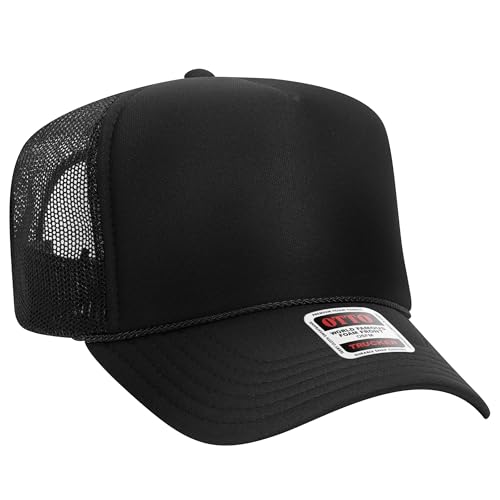 BROTHER TRUCKERS The World's Greatest Polyester Trucker Hat Blank in 73+ Colors - Wholesale Snapback Hat - color: Black