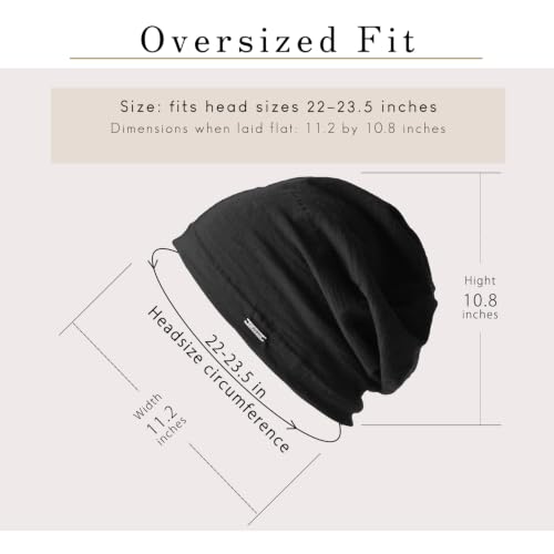 CHARM Cotton Summer Beanie for Men & Women - color: Black