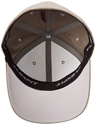 Flexfit Men's Wooly Combed Twill Fitted Baseball Cap, Gray, Small-Medium