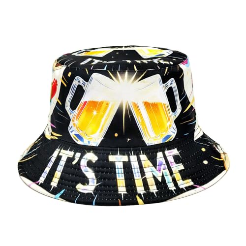 Bucket Hat for Women Men,Travel Sun Beach Cap,Unisex Fishing Outdoor Boonie - color: Beer
