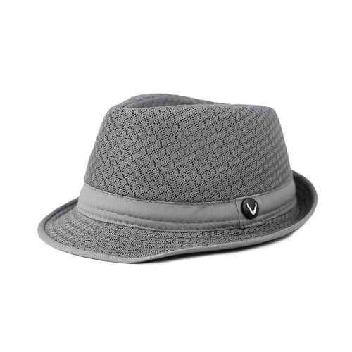 The Hat Depot Light Weight Classic Soft Cool Mesh Crushable Fedora hat - color: Grey, size: Small-Medium