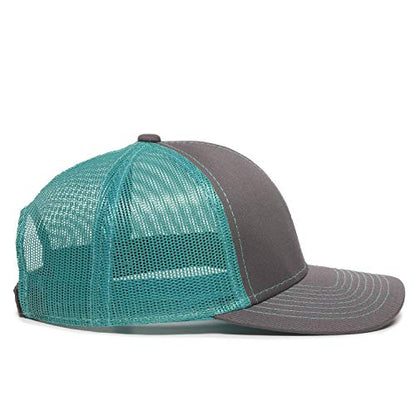 Outdoor Cap Unisex-Adult Outdoor Cap Structured Mesh Back Trucker Cap - color: Charcoal/Aqua
