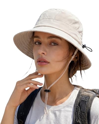 Waterproof Bucket Hat UPF50 Quick Dry Sun Hat for Men Women Lightweight Hiking Fishing Cap Foldable Packable Outdoor - color: Beige
