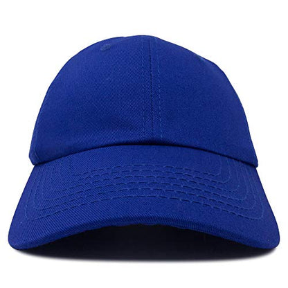 DALIX Baseball Cap Dad Hat Plain Men Women Cotton Adjustable Blank Unstructured Soft - color: Royal Blue