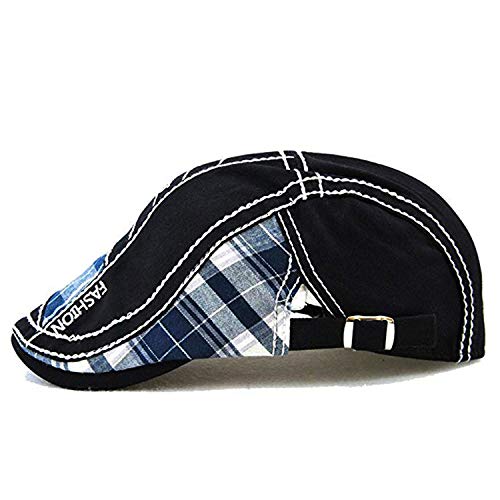 M MOACC Men Beret Hat Cotton Adjustable Newsboy Hats Cabbie Gatsby Cap Driving Flat Caps - color: Hat-t3-black