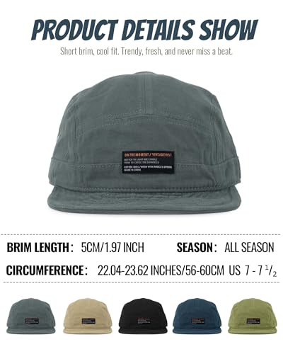Croogo Short Brim Baseball Cap 5 Panel Flat Brim Hat for Men Street Style - color: Dy09-gray