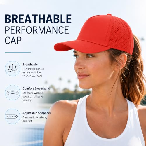 5 Panel Baseball Cap Quick Dry Mesh Snapback Hat for Women Men - color: Orange