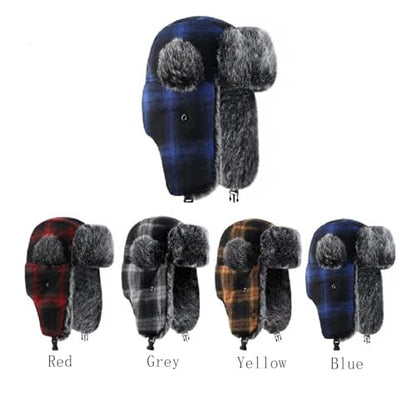 ASWER Trapper Warm Russian Trooper Hat Winter Skiing Cap Women Men Windproof - color: Y-yellow