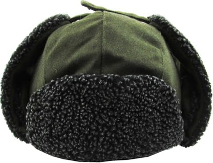 Wool Blend Aviator Trapper hat Trooper Ear Flaps Ushanka Eskimo Russian Warm Winter Cold… - color: 1. Olive Wool Blend