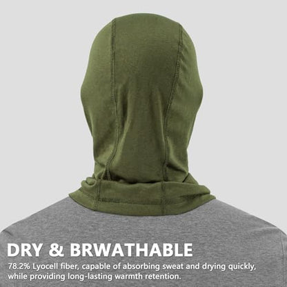 Summer Cooling Balaclava UPF 50+ Full Face Cover Lightweight for Men Women - color: Military Green