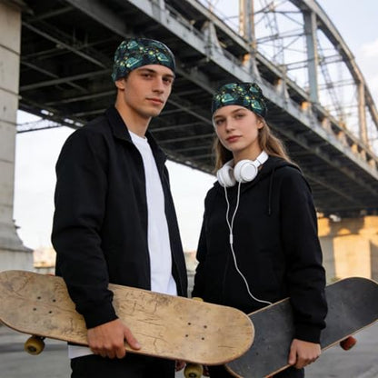 Adjustable Cycling Cap, Quick Dry Sports Bandana Skull Cap Helmet Liner - color: Van Gogh-style Black Cat