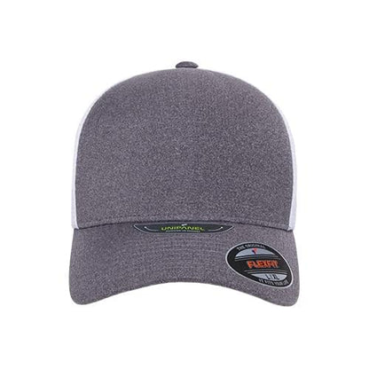 Flexfit Melange Unipanel Trucker Cap - color: Melange Heather/White, size: Large-X-Large