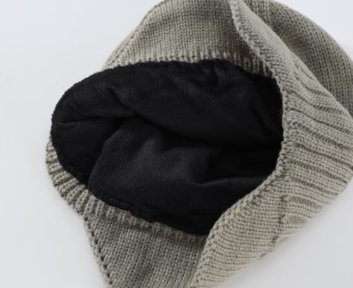 Home Prefer Mens Winter Hat Knit Earflap Hat Stocking Caps with Ears Beanie Hat - color: Dusty Green