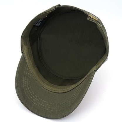 Cadet Hat Flat Top Hats Army Military Caps for Men Women - color: Green D