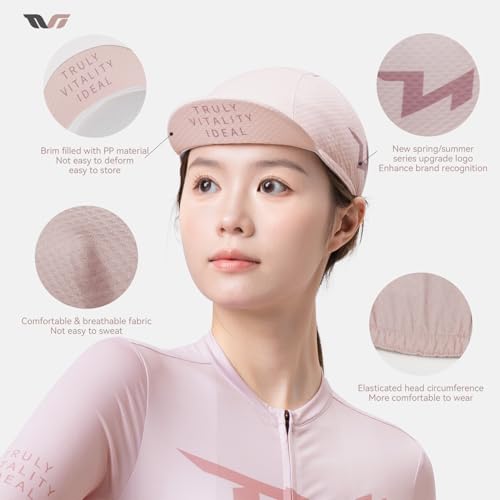 ROCKBROS Women Cycling Cap with Sun Visor Cooling Skull Cap Helmet Liner - color: Classic White