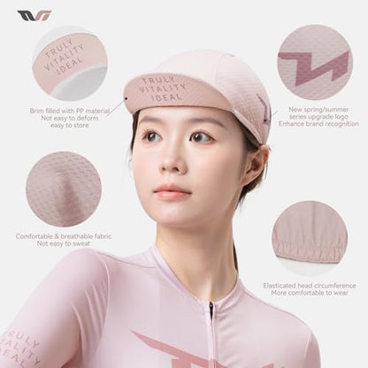 ROCKBROS Women Cycling Cap with Sun Visor Cooling Skull Cap Helmet Liner - color: Classic White