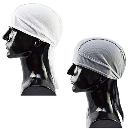 4 Pack Head Wraps Cycling Caps Dew Rag Skull Caps Beanie Cap Do Rags, Pirate Hats, Doo Rag, Durag Bandana - color: Black White Grey Blue, size: One Size