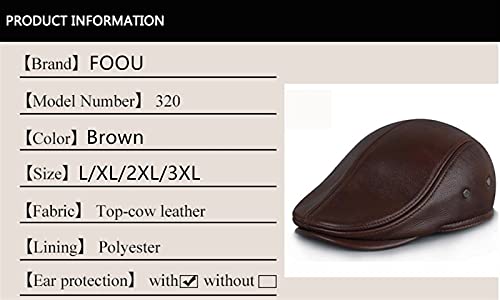 Berets Men's Outdoor Leather hat Winter Male Warm Ear Protection Cap 100% Genuine Leather hat Leisure…