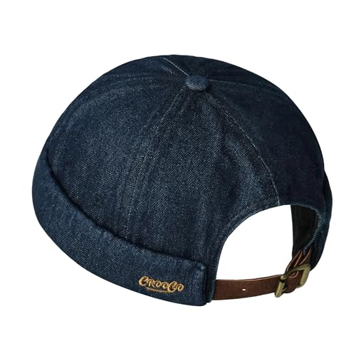 Clakllie Cotton Docker Hat Brimless Hats for Men Retro Sailor Skullcap - color: Fma2503-blue