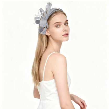 Fascinators Hats for Women, Fascinator Headband Tea Party Hat - color: Grey