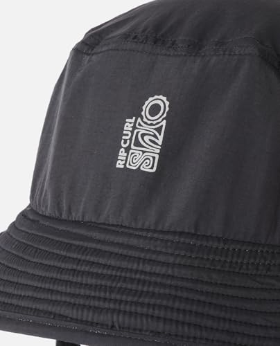 Rip Curl Men's UPF 50+ Quick Dry Surf Hat with Removable Neck Flap - color: Washed Black Search Series, size: Small
