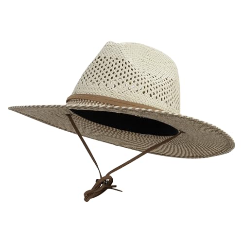 Jeanne Simmons Women's 3.5 Inch Brim Woven Paper Hat - color: Brown Tan