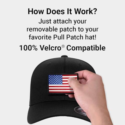 Pull Patch Curved Bill Premium Flexfit Baseball Cap Black for Moral Patches - size: 6 3/4-7 1/4