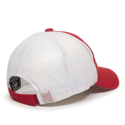 Outdoor Cap Garment Washed Meshback Cap - color: Red/White